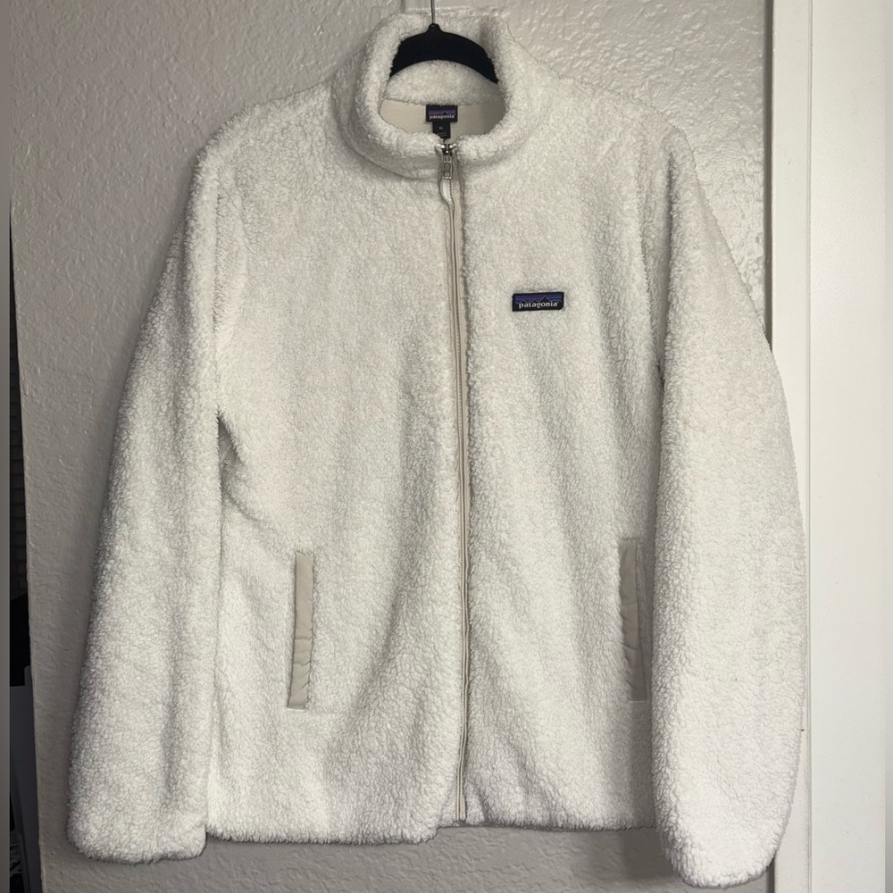 Patagonia Los Gatos Fleece Jacket Women’s Size XL White Full Zip Sherpa 25211